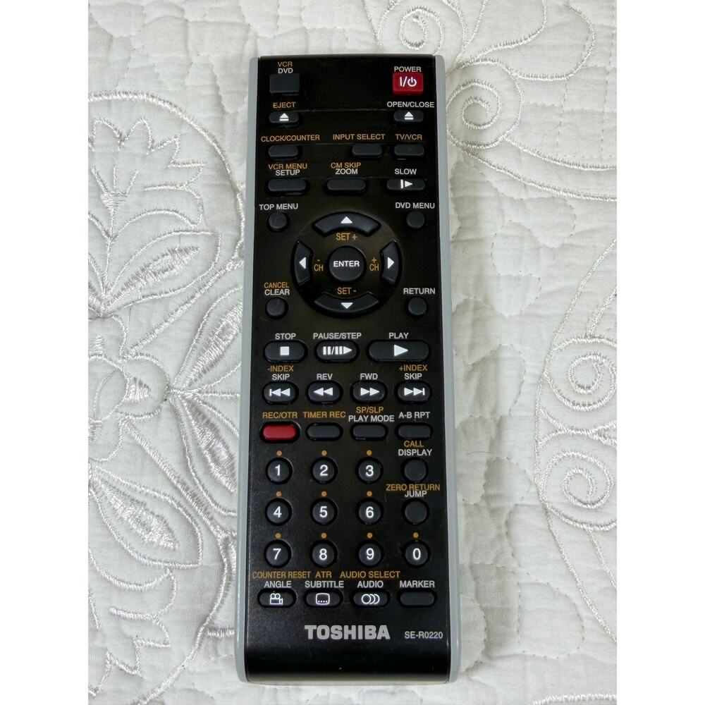Toshiba Black SE-R0220 Genuine TV DVD VCR Combo Remote Control OEM Original
